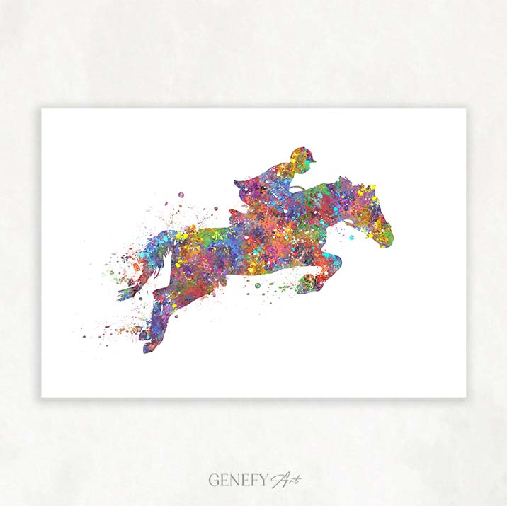 Horseback Riding Equestrian Watercolour Art Print