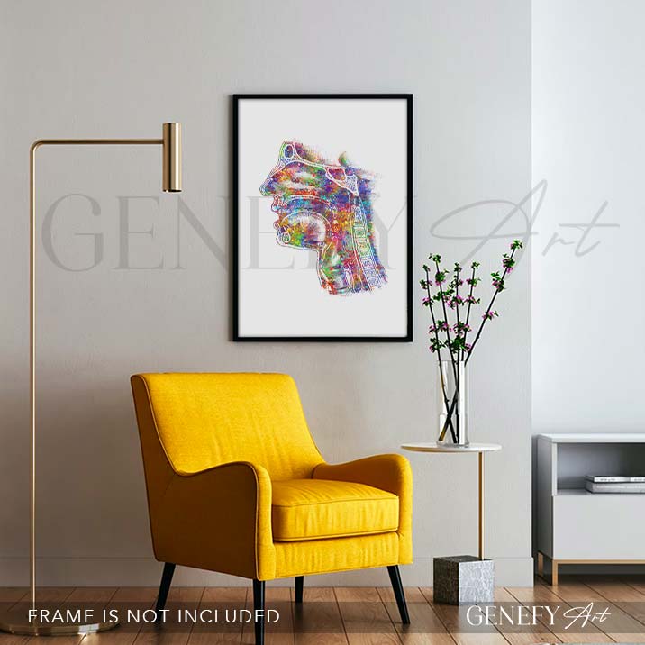 Human Respiratory System Watercolour Print - Genefy Art