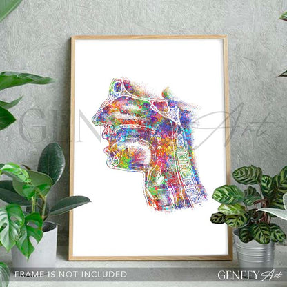 Human Respiratory System Watercolour Print - Genefy Art
