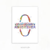 Teeth Chart Watercolour Print - Genefy Art