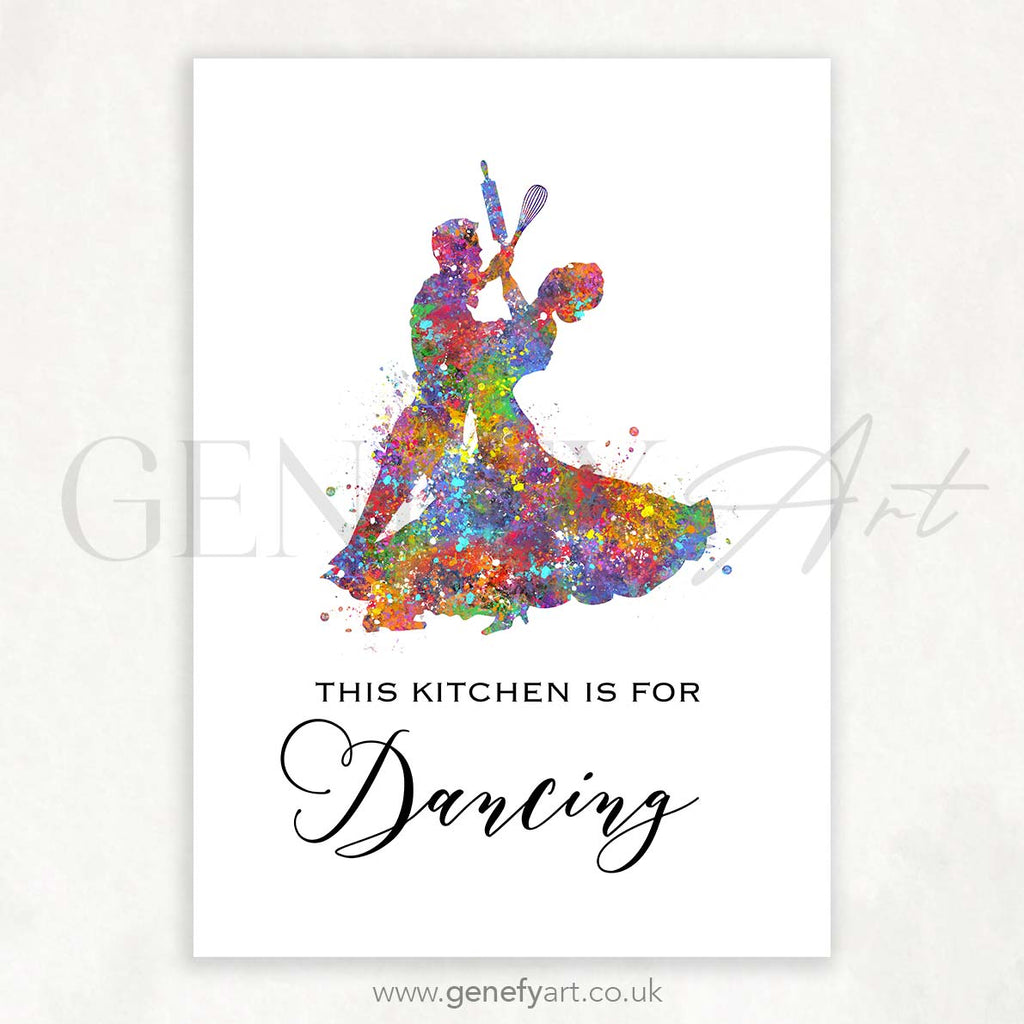 Kitchen Dancing Watercolour Print - Genefy Art