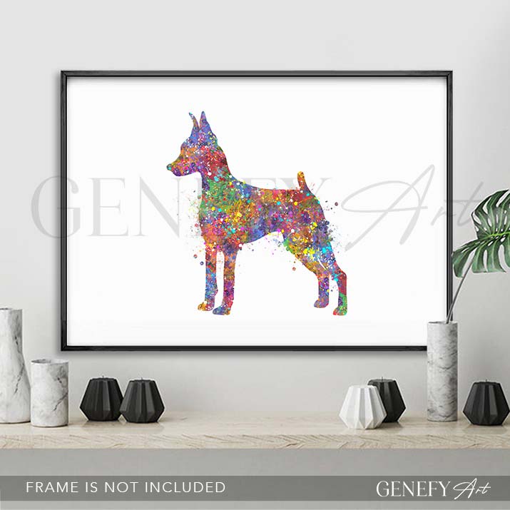 Miniature Pinscher Watercolour Print - Genefy Art