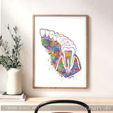 Molar Teeth Watercolour Print - Genefy Art