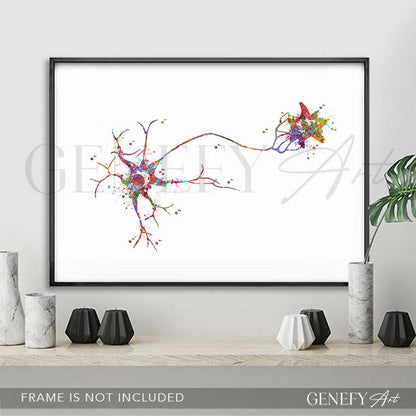 Multipolar Neuron Watercolour Print - Genefy Art