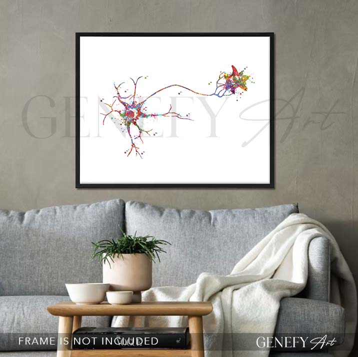 Multipolar Neuron Watercolour Print - Genefy Art