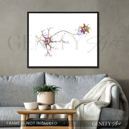 Multipolar Neuron Watercolour Print - Genefy Art