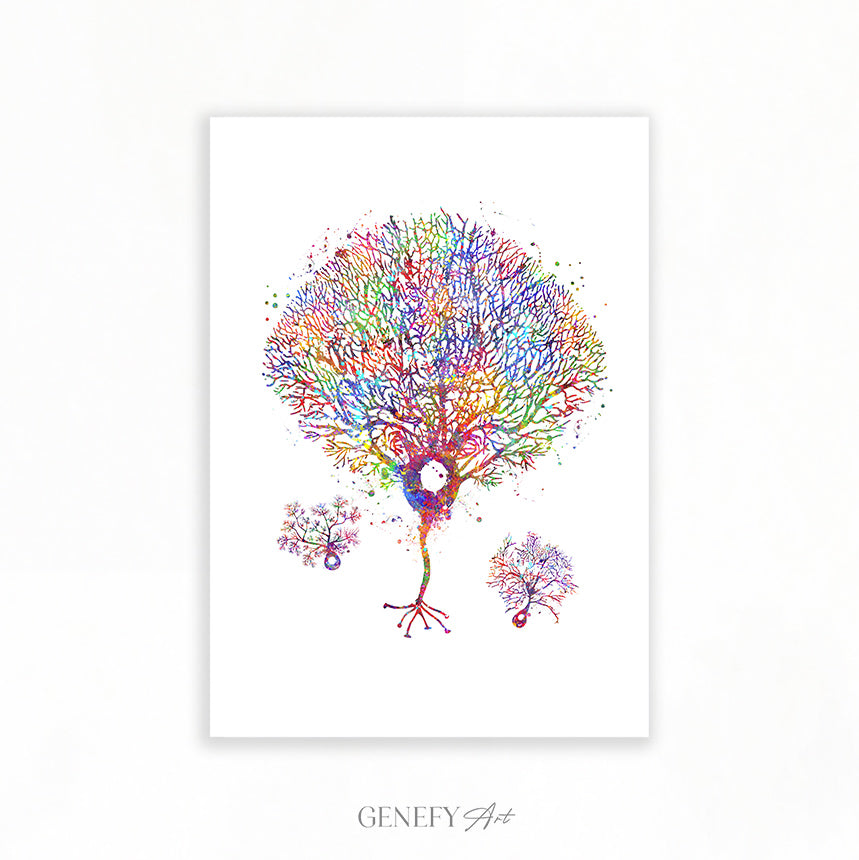 Purkinje Neuron Watercolour Art Print