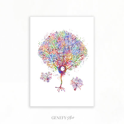 Purkinje Neuron Watercolour Art Print