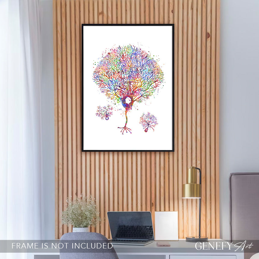 Purkinje Neuron Watercolour Art Print