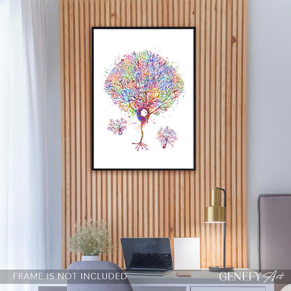 Purkinje Neuron Watercolour Art Print