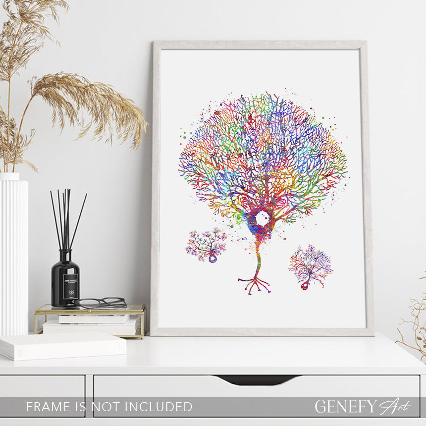 Purkinje Neuron Watercolour Art Print