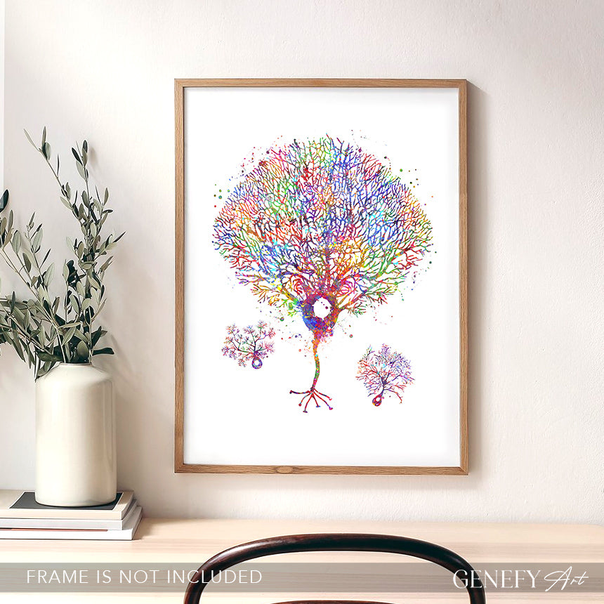 Purkinje Neuron Watercolour Art Print