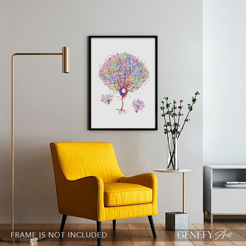 Purkinje Neuron Watercolour Art Print