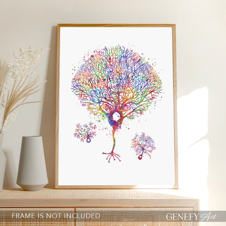 Purkinje Neuron Watercolour Art Print
