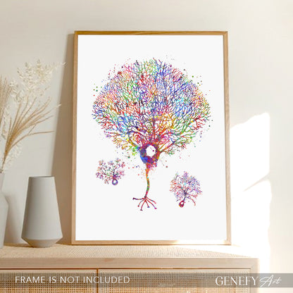 Purkinje Neuron Watercolour Art Print