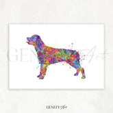 Rottweiler Watercolour Print - Genefy Art