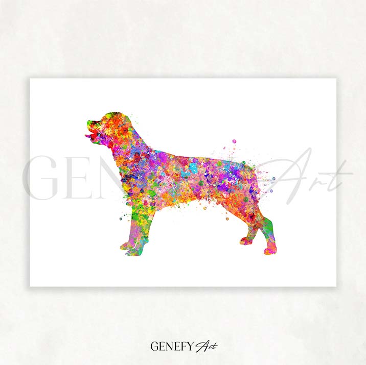 Rottweiler Watercolour Print - Genefy Art