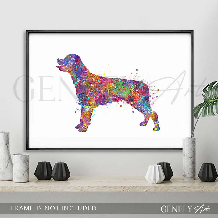 Rottweiler Watercolour Print - Genefy Art