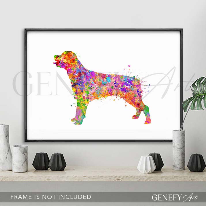 Rottweiler Watercolour Print - Genefy Art