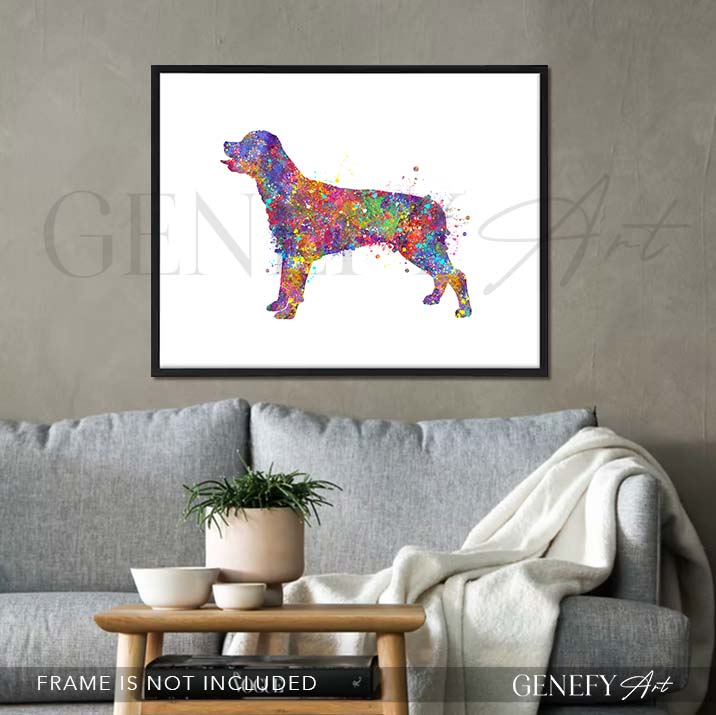 Rottweiler Watercolour Print - Genefy Art