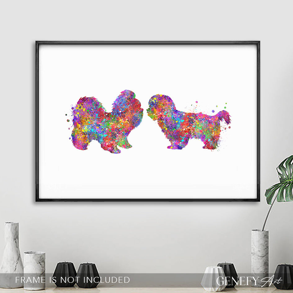 Shih Tzu Couple Watercolour Art Print