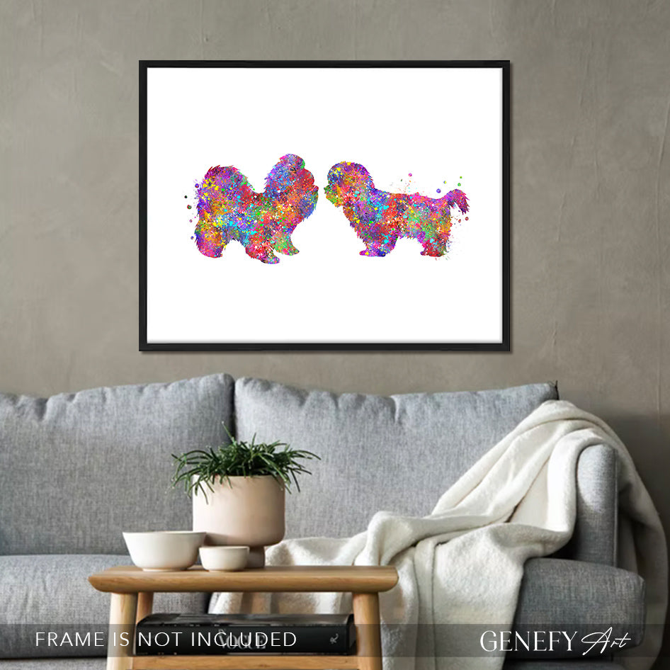 Shih Tzu Couple Watercolour Art Print