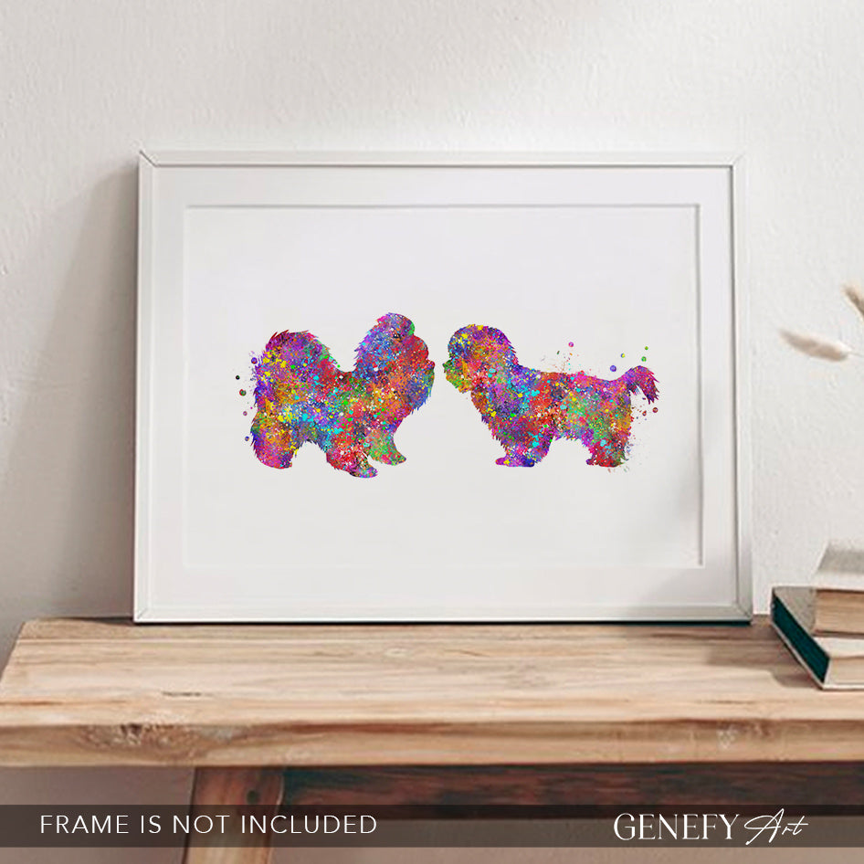 Shih Tzu Couple Watercolour Art Print