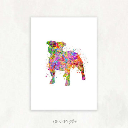 Staffordshire Bull Terrier Watercolour Print