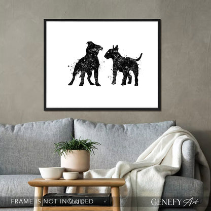 Staffordshire Bull Terrier Black and White Art Print