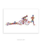 Triathlon Watercolour Art Print - Genefy Art