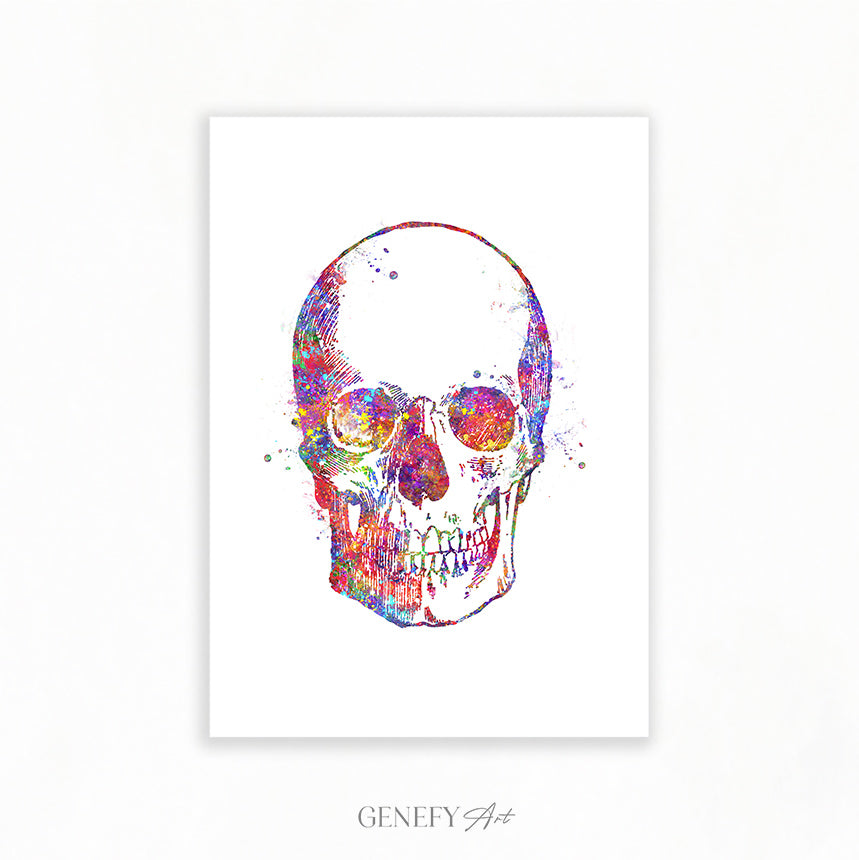 Skull Watercolour Art Print