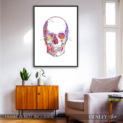 Skull Watercolour Art Print