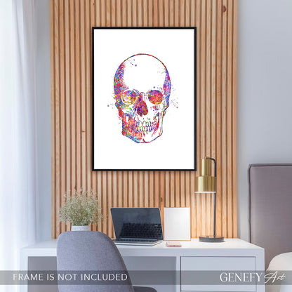 Skull Watercolour Art Print