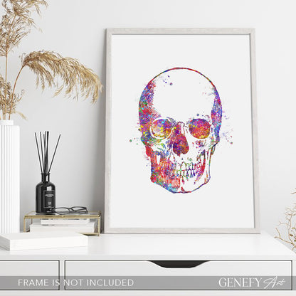 Skull Watercolour Art Print