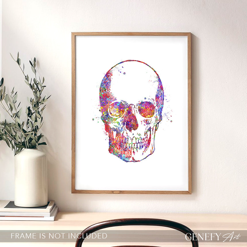 Skull Watercolour Art Print