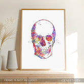 Skull Watercolour Art Print