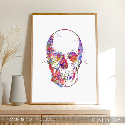 Skull Watercolour Art Print