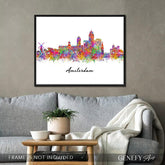 Amsterdam Skyline Watercolour Art Print - Genefy Art