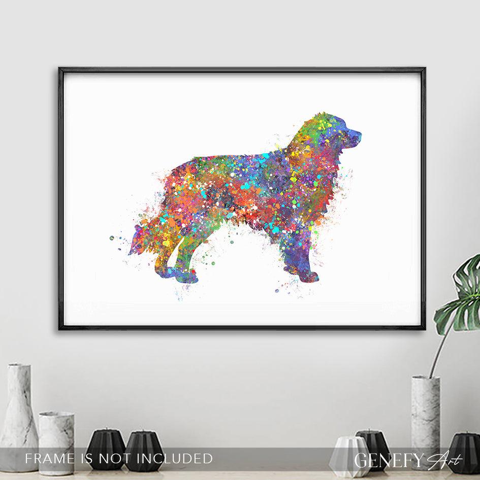 Australian Shepherd Watercolour Print - Genefy Art