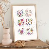 Bacteria Watercolour Print - Genefy Art