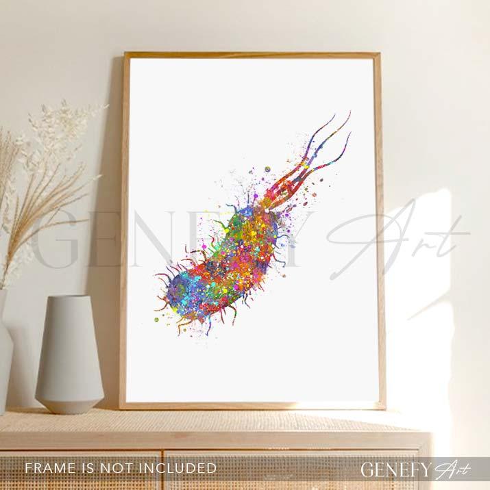 Bacterium Watercolour Print - Genefy Art