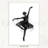 Ballerina Black and White Watercolour Print - Genefy Art