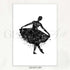 Ballerina Black and White Watercolour Print - Genefy Art