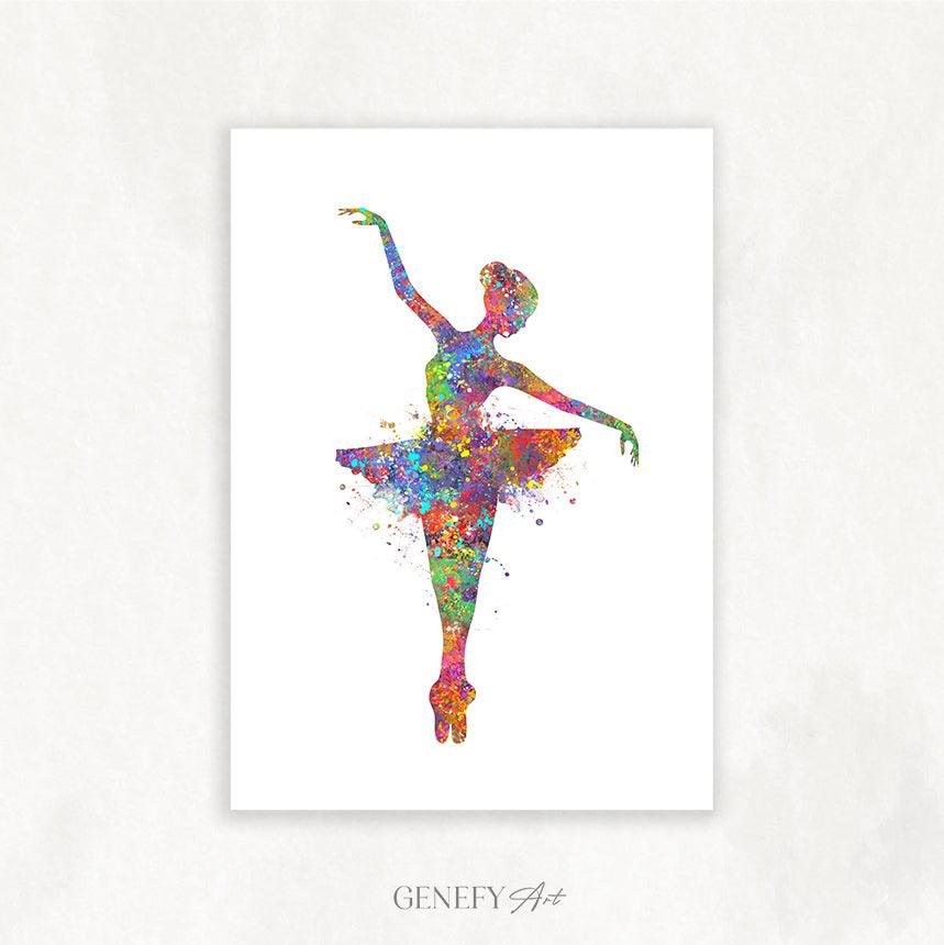 Ballerina in Tutu Watercolour Art - Genefy Art