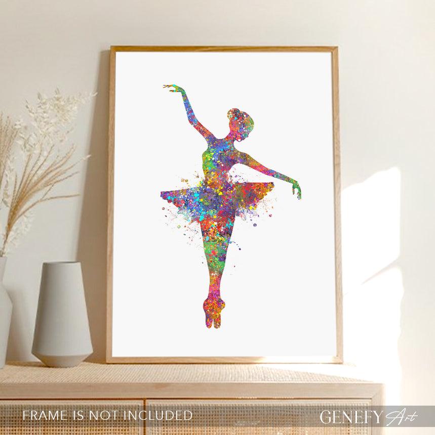 Ballerina in Tutu Watercolour Art - Genefy Art