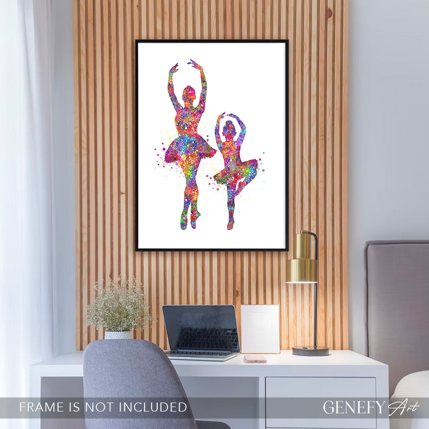 Ballerina Mother and Daughter Watercolour PrintBallerina Mother and Daughter Watercolour Print