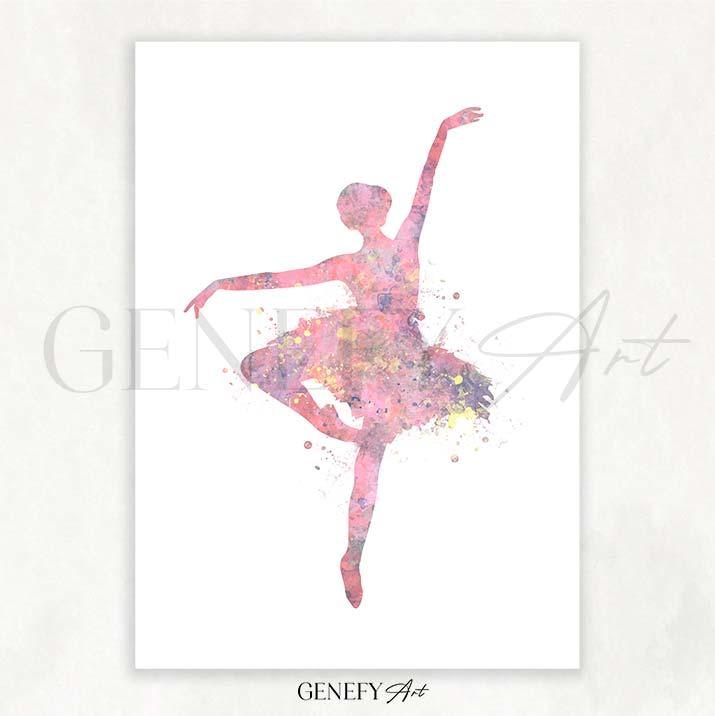 Ballerina Watercolour Print - Genefy Art