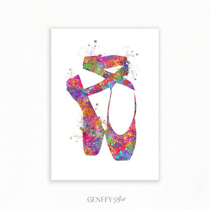 Ballet Shoes Watercolour Print - Genefy Art