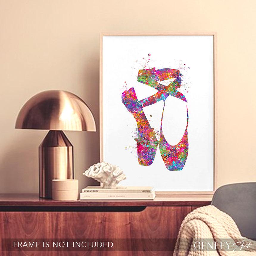 Ballet Shoes Watercolour Print - Genefy Art