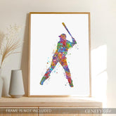 Baseball Player Watercolour Print - Genefy Art